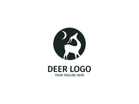 Deer logo with moon inside