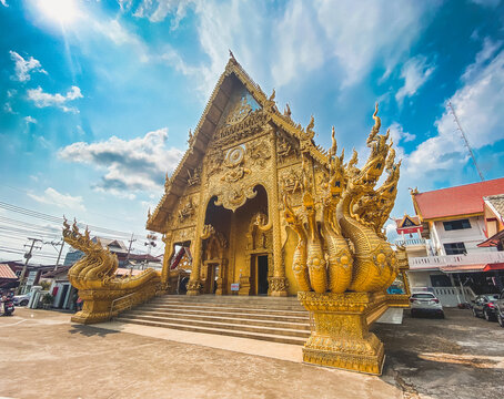 Wat Sri Panthon golden temple in Nan province, Thailand
