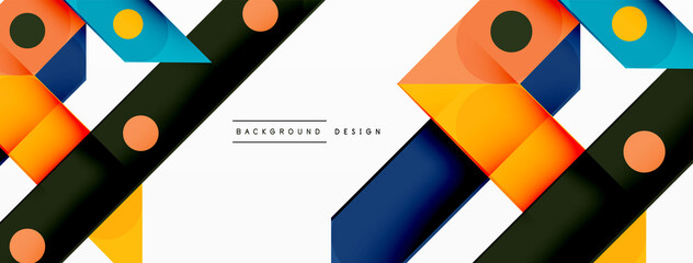Color overlapping stripes background. Colorful lines composition for wallpaper, banner, background or landing