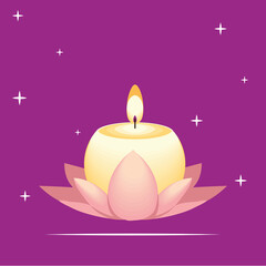 candle in lotus