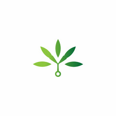 Fototapeta na wymiar letter y leaf foliage green nature logo vector
