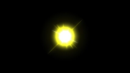 Shining star isolated on plain black background