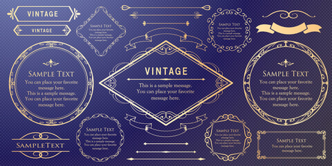 高級感のあるフレームデザイン　カードデザイン　アンティーク　ラグジュリー　ビンテージ	
