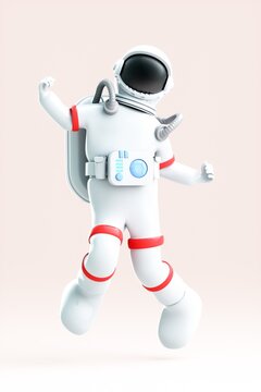 3D rendering of a cartoon astronaut
