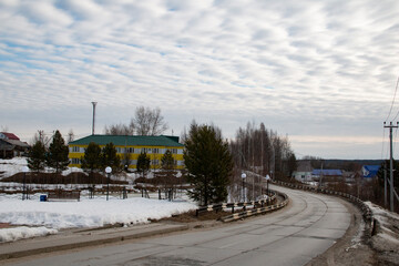 Unyugan in the western part of the Khanty-Mansi Autonomous Okrug. A small northern village in spring.