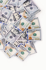 Background with money american hundred dollar bills.