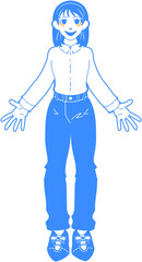 スーツを着た女性の立ち絵