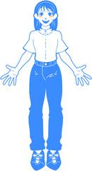 スーツを着た女性の立ち絵