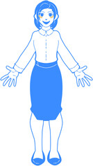 スーツを着た女性の立ち絵