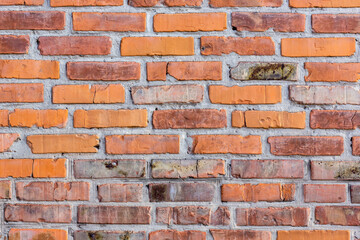 Fototapeta premium Old brick wall with red brick, brick background