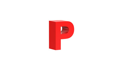 Botswana pula currency symbol of Botswana in Red - 3d rendering, 3d illustration