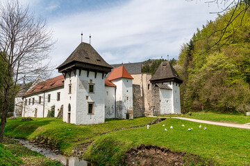 Fototapeta na wymiar Žiče Charterhouse (German: Kartäuserkloster Seiz) was a Carthusian monastery or Charterhouse in the narrow valley of Žičnica Creek, also known as Saint John the Baptist Valley