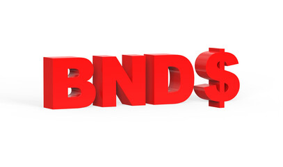 Brunei Darussalam dollar currency symbol of sultanate of Brunei in Red - 3d rendering, 3d illustration