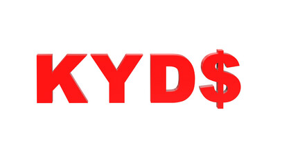 Cayman islands dollar currency symbol of Cayman Islands in Red - 3d rendering, 3d illustration