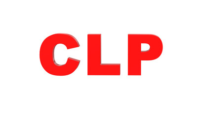 Chilean peso currency symbol of Chile in Red - 3d rendering, 3d illustration