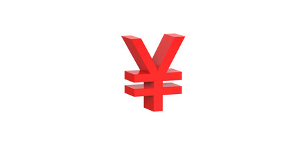 Obraz premium Chinese Yuan Renminbi currency symbol of People's Republic of China in Red - 3d rendering, 3d illustration