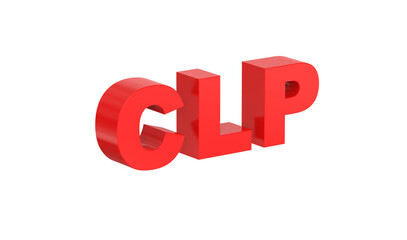 Chilean peso currency symbol of Chile in Red - 3d rendering, 3d illustration