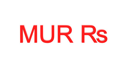 Fototapeta na wymiar Mauritius Rupee currency symbol of Mauritius in Red - 3d rendering, 3d illustration
