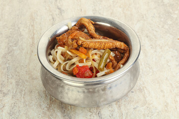 Chinese wok with chicken and teriyaki