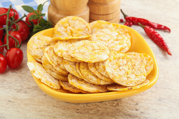 Natural organic grain rice chips