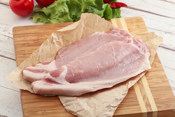 Raw pork steak for grill