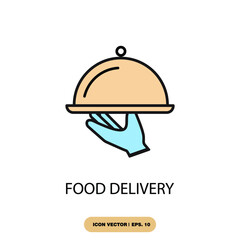 food delivery icons  symbol vector elements for infographic web