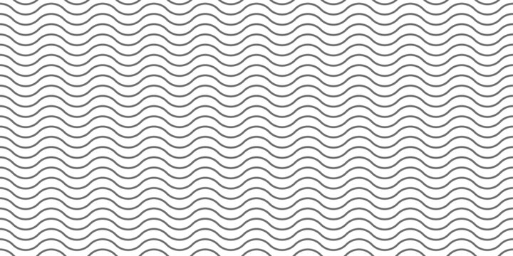 Wavy lines pattern black and white zigzag vector backdrop or ripple wave stripes 3d hypnotic illusion effect seamless background transparent texture, decoration minimal graphic illustration image