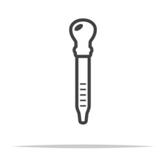 Pipette outline icon vector isolated