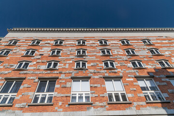Fototapeta premium Windows at Joze Plecnik National and University Library. National and University Library is one of the most important national educational and cultural institutions of Ljubljanica,Slovenia.