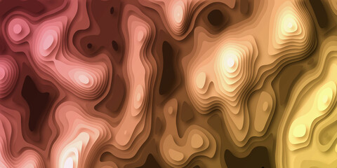 Luxury pink abstract papercut background with 3d geometry circles. Orange paper cut banner with 3D slime abstract background and orange waves layers.