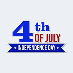 4th of july american independence day greeting card and logo illustration
