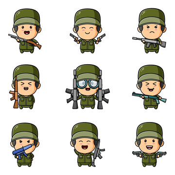 The army is holding the gun mascot bundle set