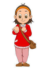 The student girl is asking for some money