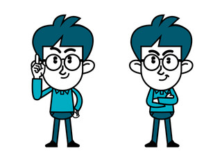 少年キャラクターポーズ　ひらめいた