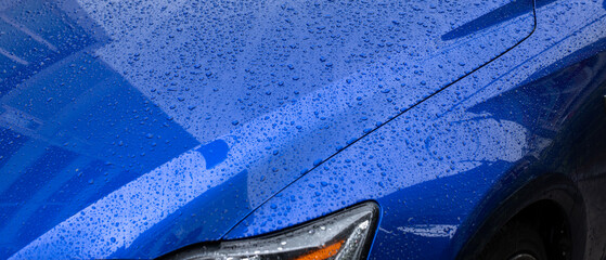 車・雨・水滴
