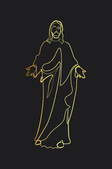 Continuous line drawing of Jesus Christ vector illustration Testament
Bible