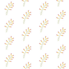 Seamless pattern of hand-drawn flowers