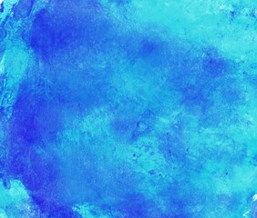 Fototapeta na wymiar Gemalter Wasserfarbe Hintergrund in blau und hellblau