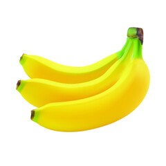 realistic banana vector illustration isolated on white background, banana fruit vector, yellow banana vector.