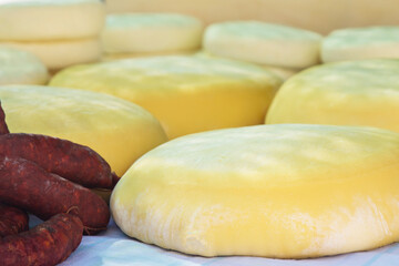 cheeses and sausages, fresh traditional products