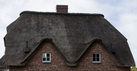 Fototapeta na wymiar reed roof house in germany!