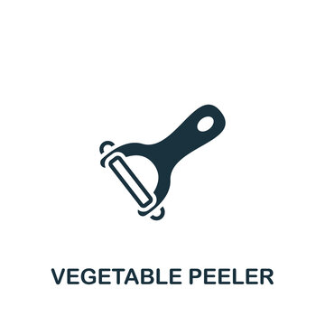 Vegetable Peeler icon. Monochrome simple Cooking icon for templates, web design and infographics