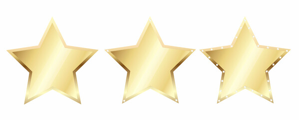 Set of Gold stars. Vector star icon