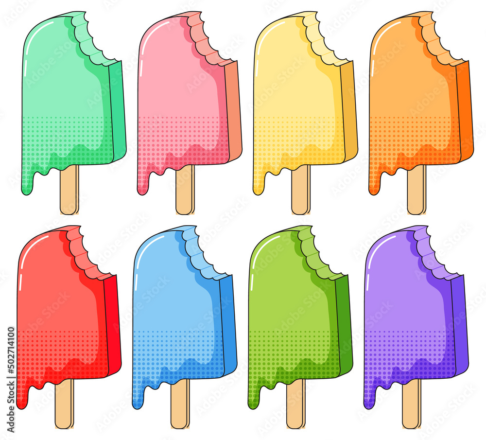 Wall mural Popsicles with different flavors