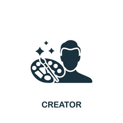 Creator icon. Monochrome simple Crowdfunding icon for templates, web design and infographics