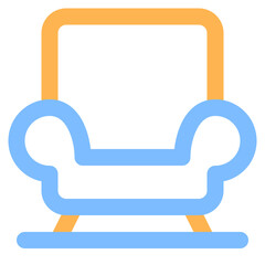 sofa colored line icon