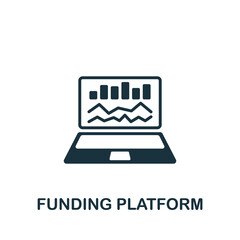 Funding Platform icon. Monochrome simple Crowdfunding icon for templates, web design and infographics