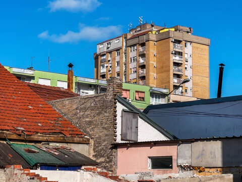 Run-down Neighborhood Slum As Urban Decay