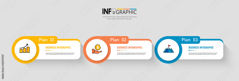 Poster presentation business infographic template vector.