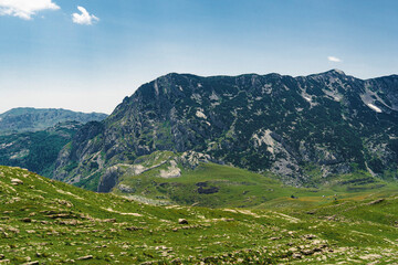 Fototapeta na wymiar Montenegro. Durmitor National Park. Saddle Pass. Alpine meadows. Mountain landscape. Popular tourist spot